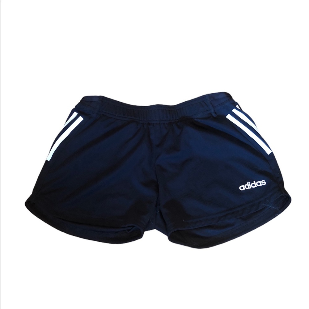 adidas Women's Navy Running Shorts with White Stripes